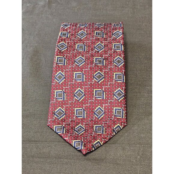 Vintage Louis Feraud Geometric Pattern Silk Tie - Picture 3 of 10